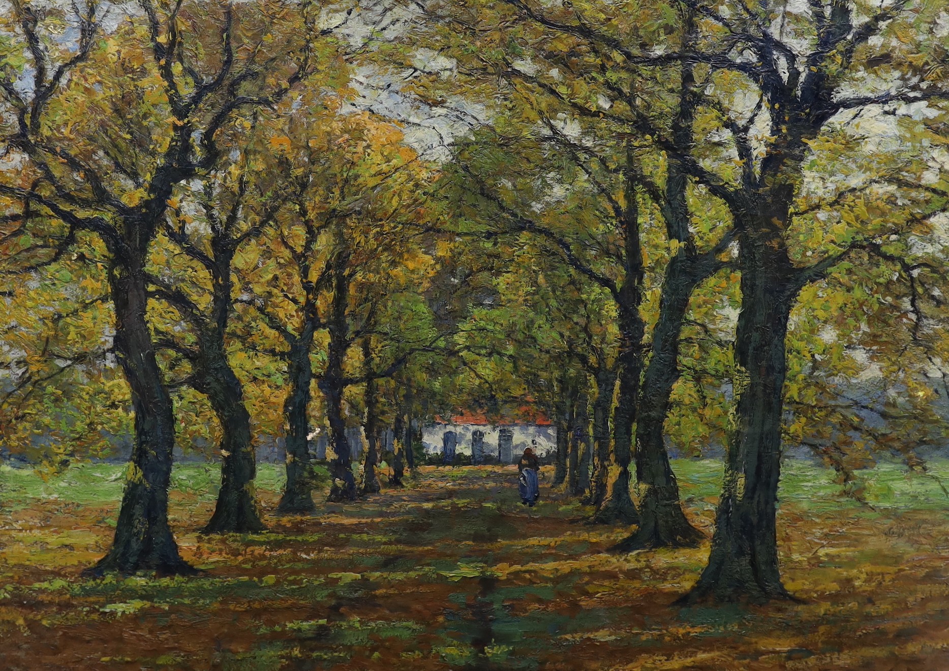 Alfons de Clercq (Belgian, 1868-1945), oil on canvas, 'Pannenhuis, 1908', signed, 79 x 109cm